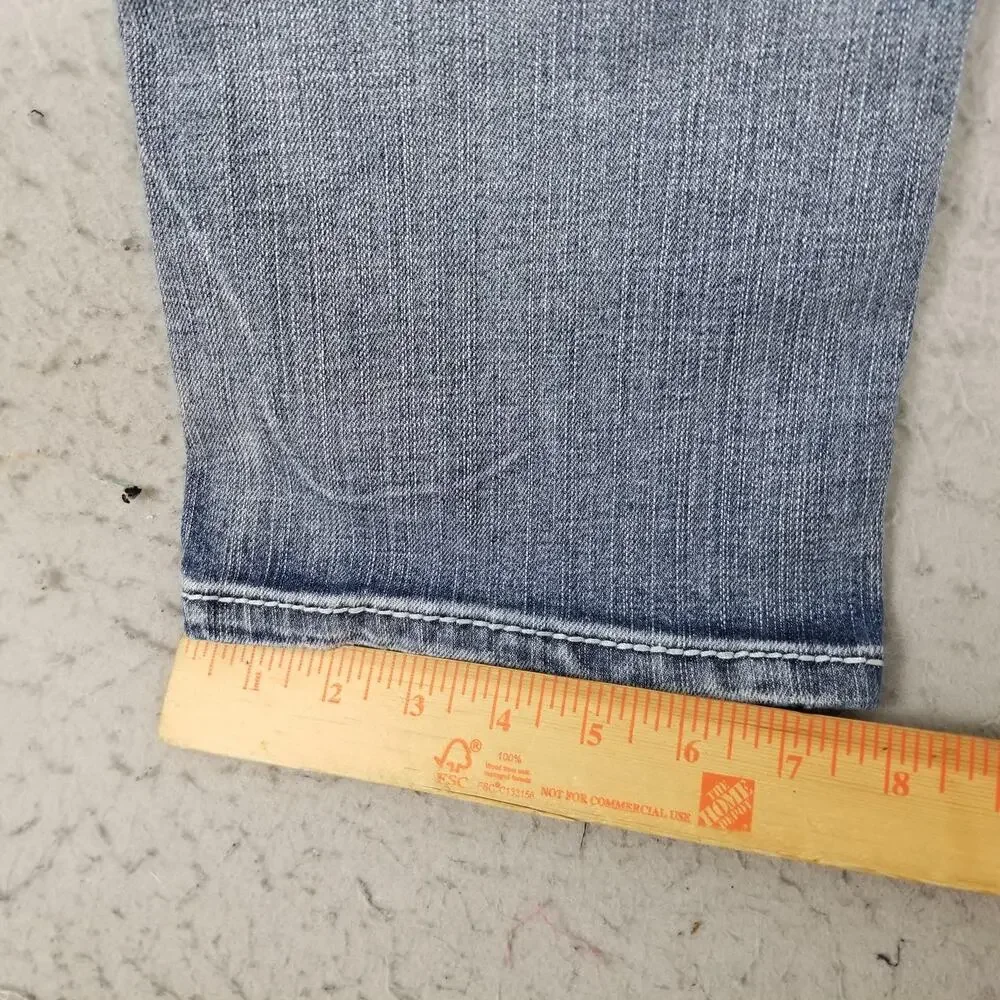 Helix Slim Straight Jeans Mens 33x30 Blue Medium Wash‎ Distressed Denim Pants